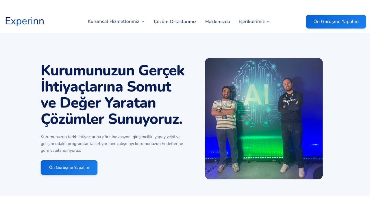 Experinn Yeni Web Sitesi Lansmanı | Kurumsal Hizmetlerimiz